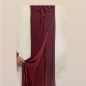 Windsor Maxi Dress Gown Burgundy Medium Leg Slit